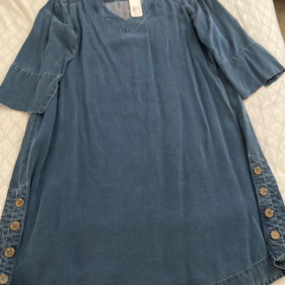 Positano getaway dress, denim blue.soft surroundings brand. - Picture 2 of 3